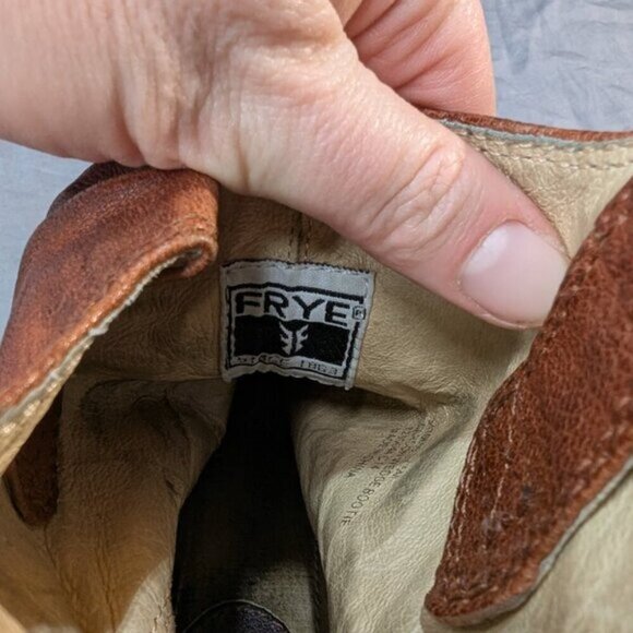 Frye Brown Leather Carson Wedge Heel Bootie Women Size 7.5 - Picture 5 of 10